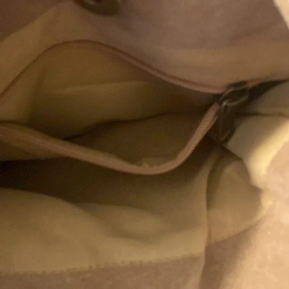 Cost Plus World Market Tan Suede Bag with Beaded Handles - Picture 4 of 7